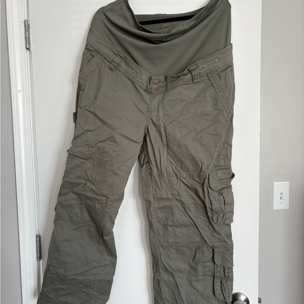 Abercrombie and Fitch Olive Green Cargo Maternity Pants